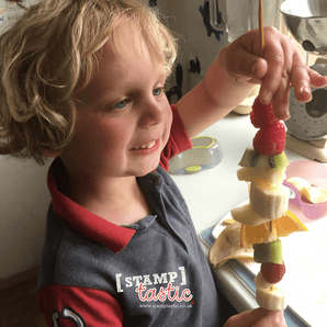 Starting School Free Resource: Fruit Kebab Activity Sheet - stamptastic-uk