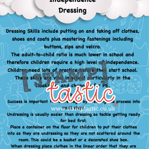 Starting School Free Resource: Getting Dressed Activity Card - stamptastic-uk