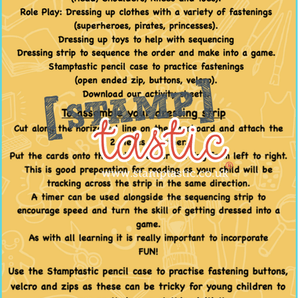 Starting School Free Resource: Getting Dressed Activity Card - stamptastic-uk