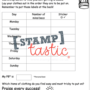 Starting School Free Resource: Getting Dressed Independently (Stop The Watch) - stamptastic-uk