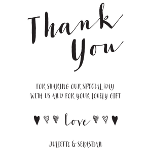 Calligraphy "Thank you" Portrait - stamptastic-uk