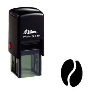 Coffee bean Loyalty Card Self-inking Rubber Stamp (solid coffee bean) - stamptastic-uk