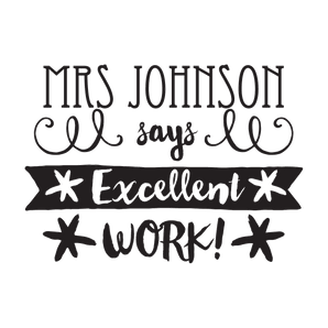 "Excellent Work" Swirly Teacher Stamp - stamptastic-uk