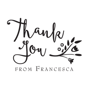 Thank you stamp with posy - stamptastic-uk