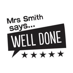 Teacher Says "Well Done" Speech Bubble - stamptastic-uk